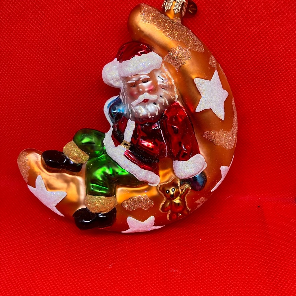 Christopher Radko Santa Sleeping on the Moon